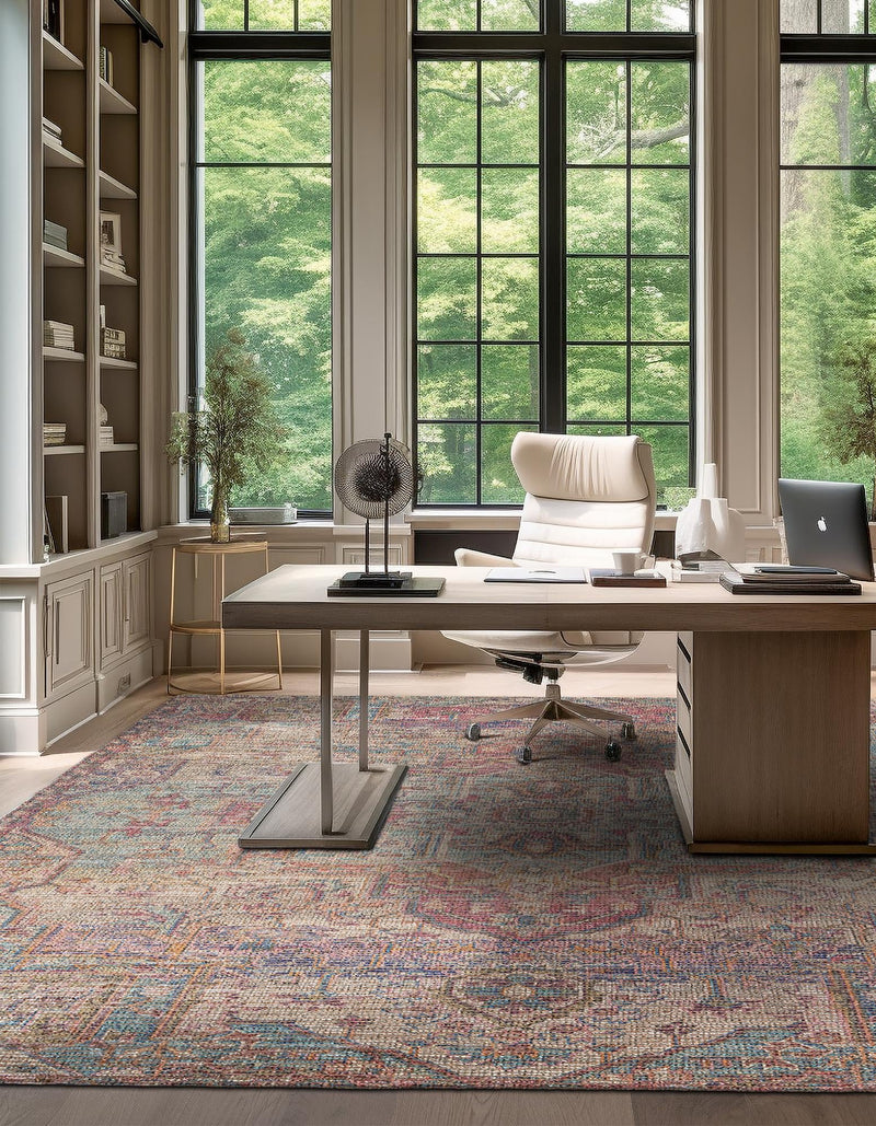 Desert Weave Jute Collection Area Rug - Karoo Square Antique Red and Blue lifestyle 29
