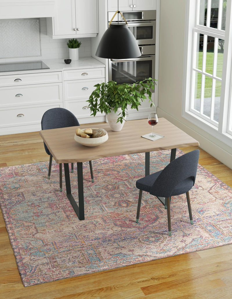 Desert Weave Jute Collection Area Rug - Karoo Square Antique Red and Blue lifestyle 39