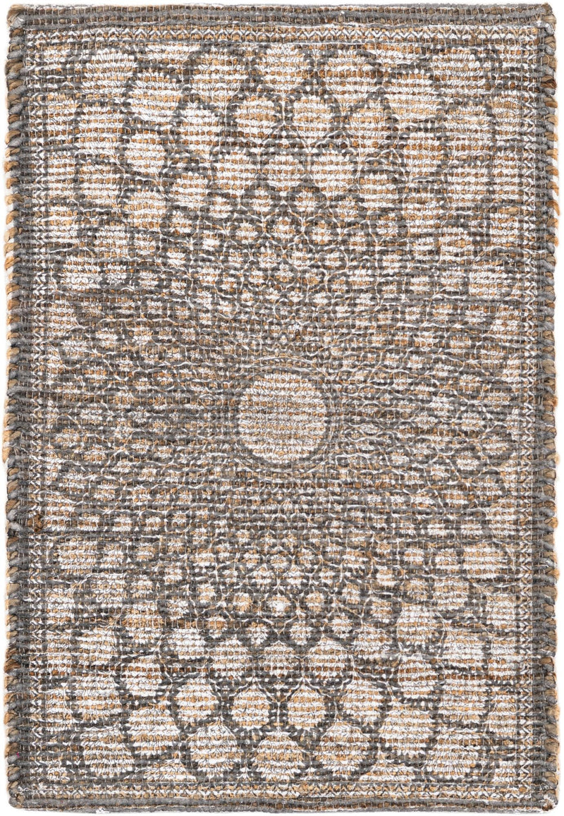 Desert Weave Jute Collection Area Rug - Serengeti Rectangle Charcoal and Ivory Main