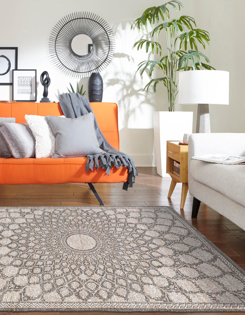 Desert Weave Jute Collection Area Rug - Serengeti Rectangle Charcoal and Ivory lifestyle 4