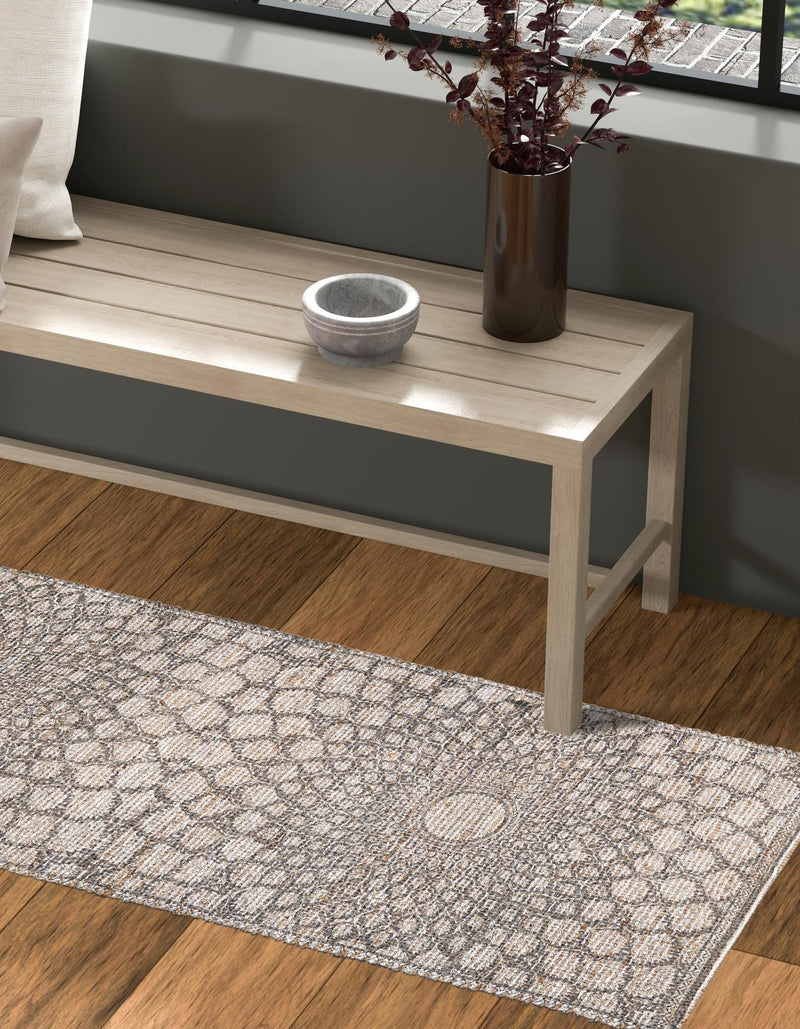Desert Weave Jute Collection Area Rug - Serengeti Runner Charcoal and Ivory lifestyle 26