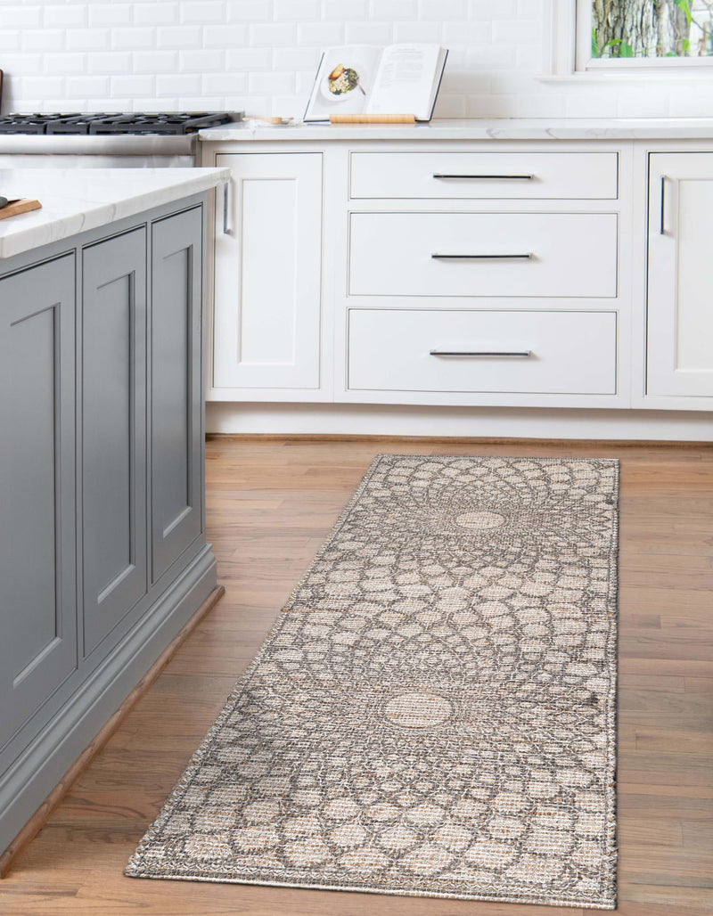 Desert Weave Jute Collection Area Rug - Serengeti Runner Charcoal and Ivory lifestyle 40