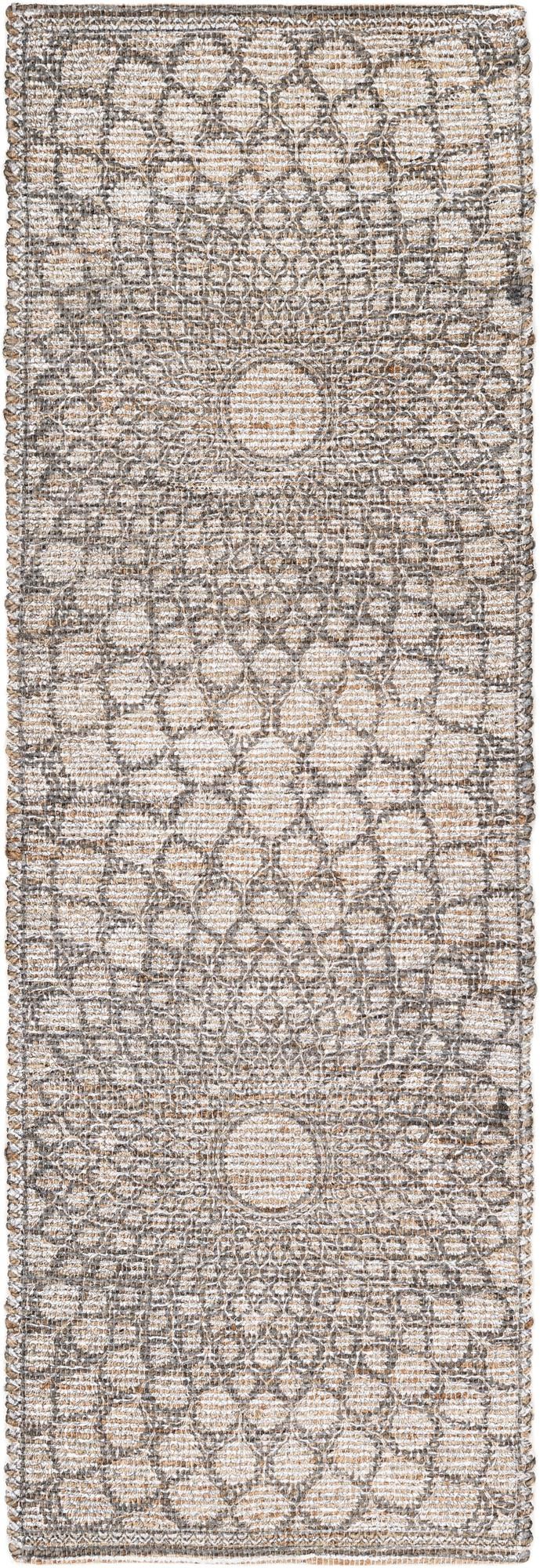 Desert Weave Jute Collection Area Rug - Serengeti Runner Charcoal and Ivory lifestyle 22