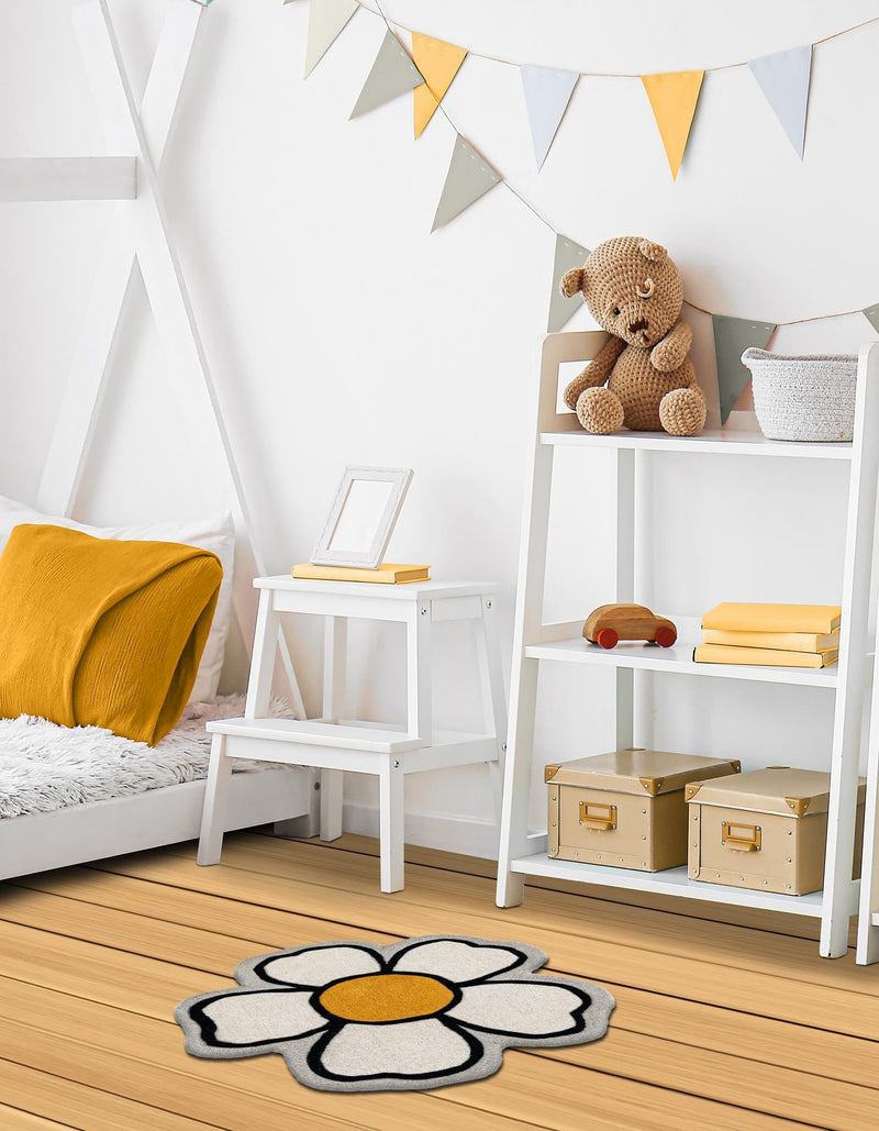 Whimsy Wonders Wool Collection Area Rug - Arctic Round Ivory lifestyle 9