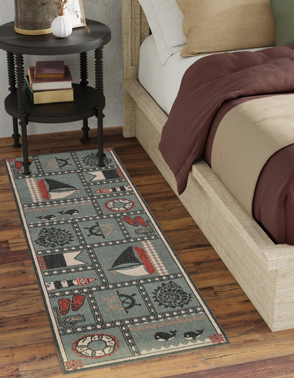 Seaside Haven Rugs Collection Area Rug - Anchorage Runner Blue lifestyle 52