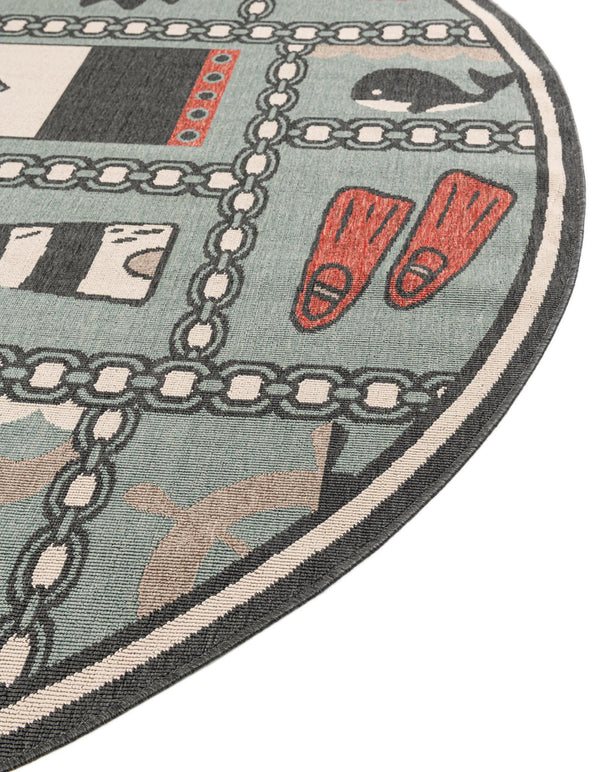 Seaside Haven Rugs Collection Area Rug - Anchorage Round Blue lifestyle 62