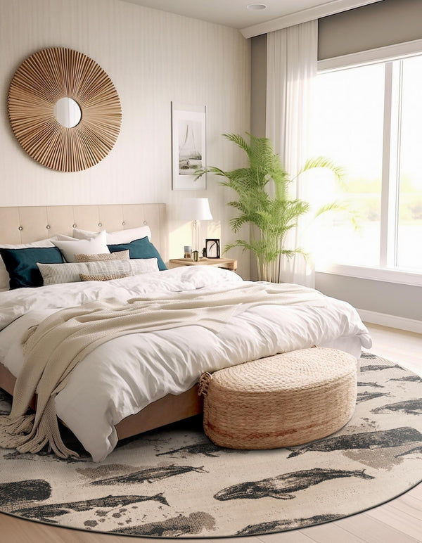 Seaside Haven Rugs Collection Area Rug - Seabreeze Round Beige lifestyle 35