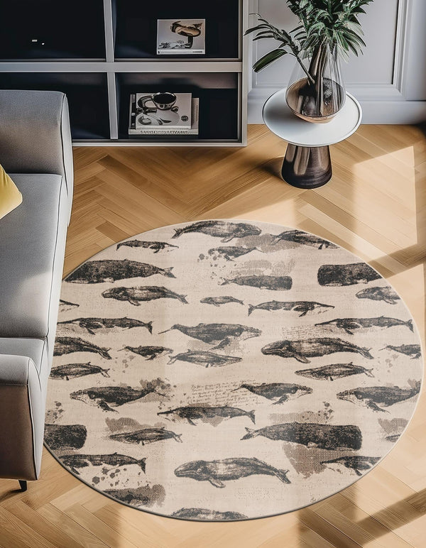 Seaside Haven Rugs Collection Area Rug - Seabreeze Round Beige lifestyle 41