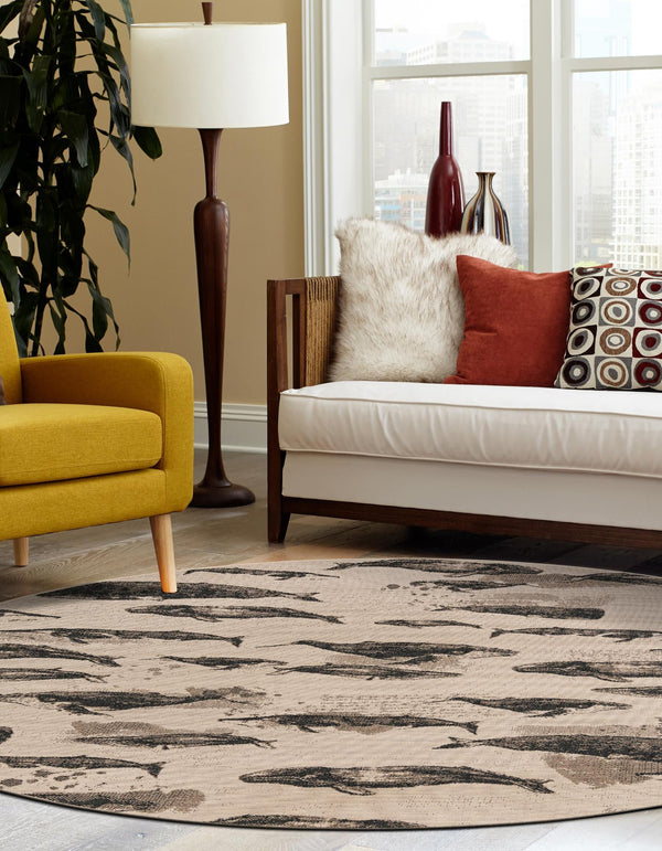 Seaside Haven Rugs Collection Area Rug - Seabreeze Round Beige lifestyle 47