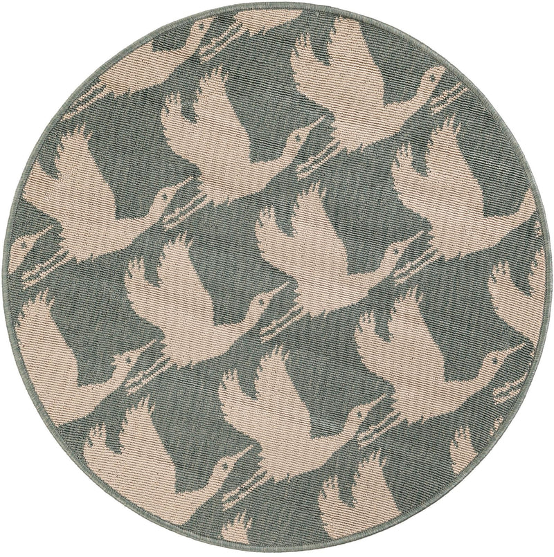 Seaside Haven Rugs Collection Area Rug - Pelican Round Stone Blue lifestyle 23