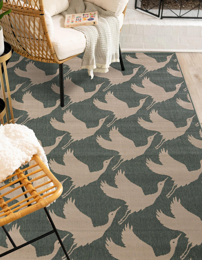 Seaside Haven Rugs Collection Area Rug - Pelican Rectangle Stone Blue lifestyle 8