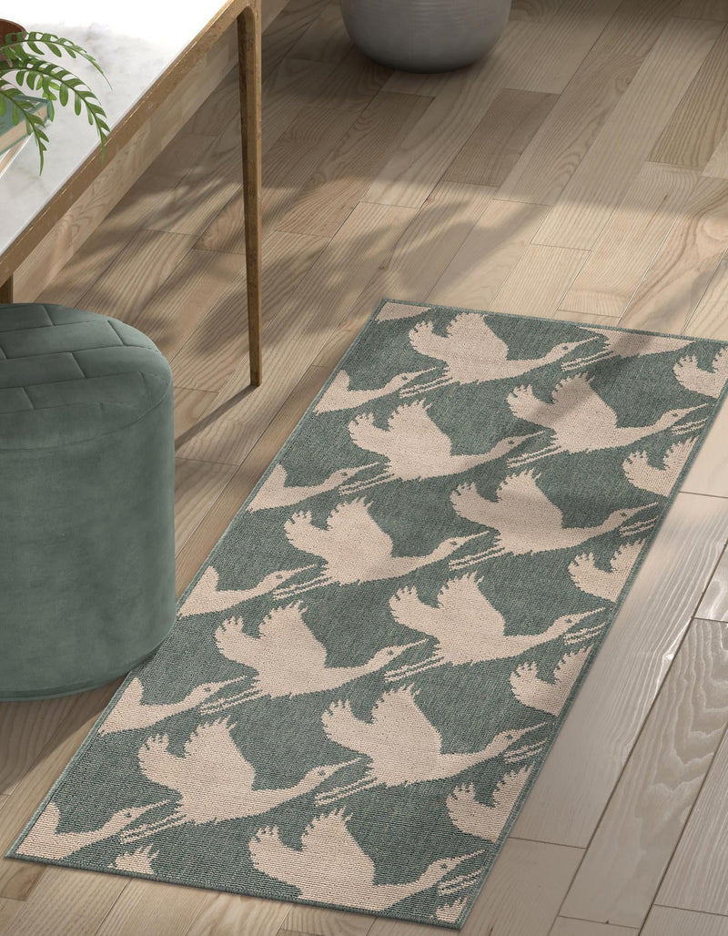 Seaside Haven Rugs Collection Area Rug - Pelican Runner Stone Blue lifestyle 28