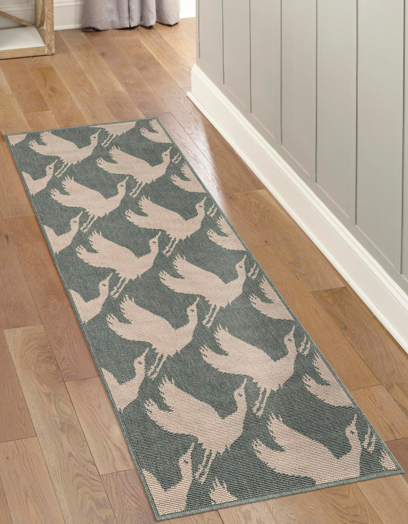 Seaside Haven Rugs Collection Area Rug - Pelican Runner Stone Blue lifestyle 40