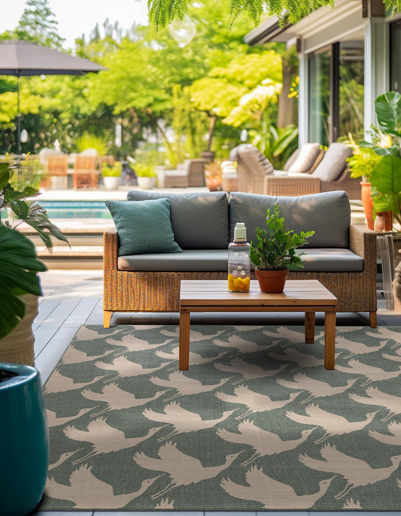 Seaside Haven Rugs Collection Area Rug - Pelican Square Stone Blue lifestyle 30