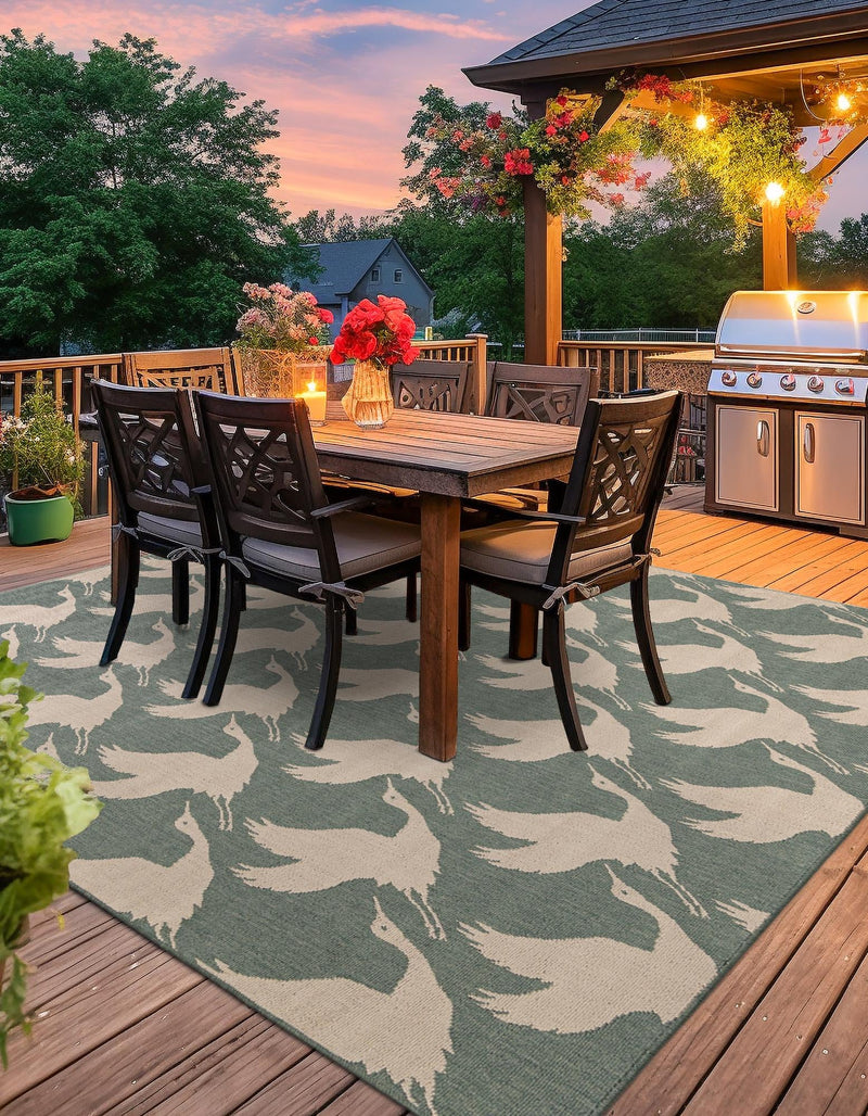 Seaside Haven Rugs Collection Area Rug - Pelican Square Stone Blue lifestyle 33