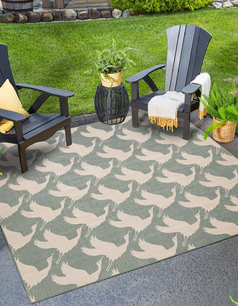 Seaside Haven Rugs Collection Area Rug - Pelican Square Stone Blue lifestyle 45