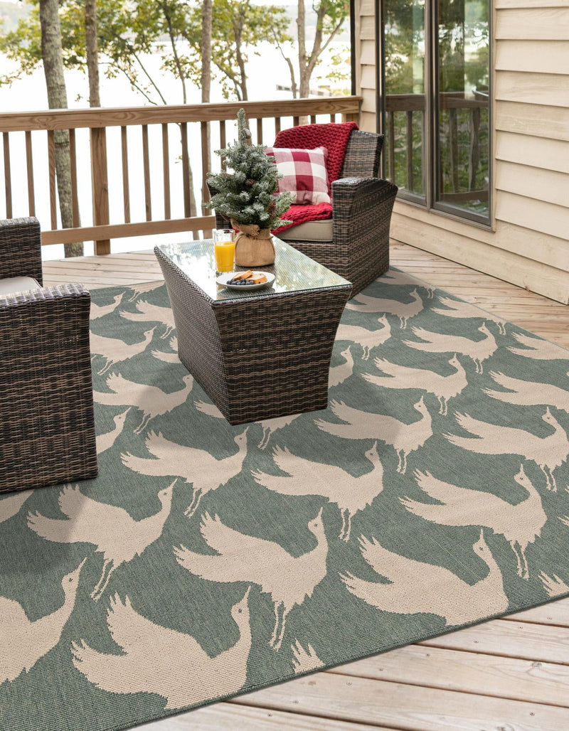 Seaside Haven Rugs Collection Area Rug - Pelican Square Stone Blue lifestyle 48