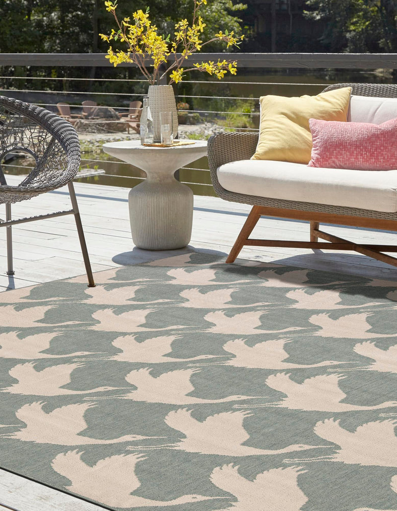 Seaside Haven Rugs Collection Area Rug - Pelican Square Stone Blue lifestyle 51