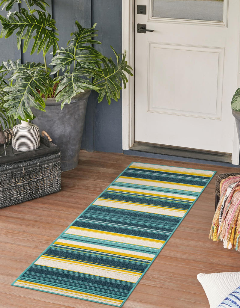 Terrace Fringe Collection Area Rug - Veranda Runner Multi lifestyle 12
