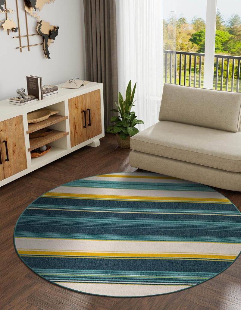 Terrace Fringe Collection Area Rug - Veranda Round Multi lifestyle 22