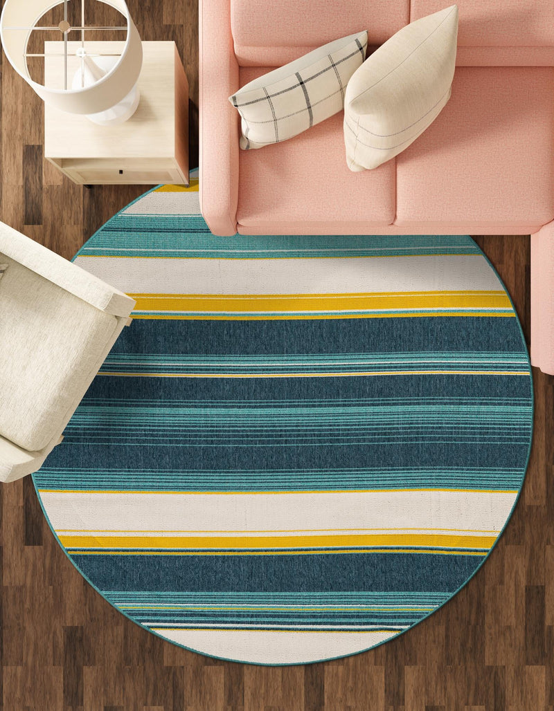 Terrace Fringe Collection Area Rug - Veranda Round Multi lifestyle 40