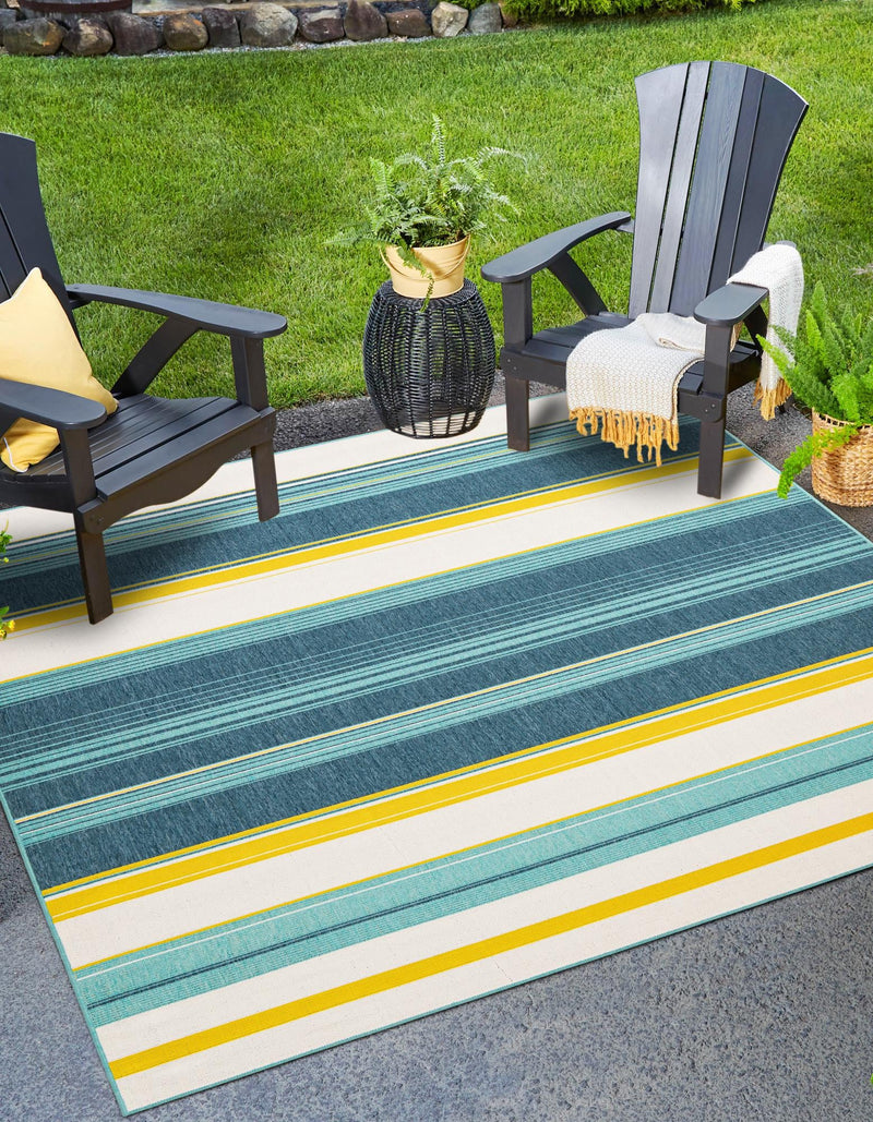 Terrace Fringe Collection Area Rug - Veranda Square Multi lifestyle 20