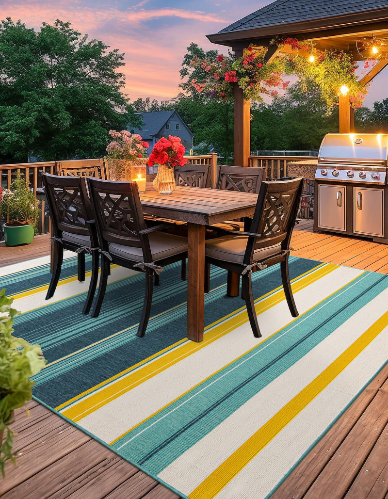 Terrace Fringe Collection Area Rug - Veranda Square Multi lifestyle 23