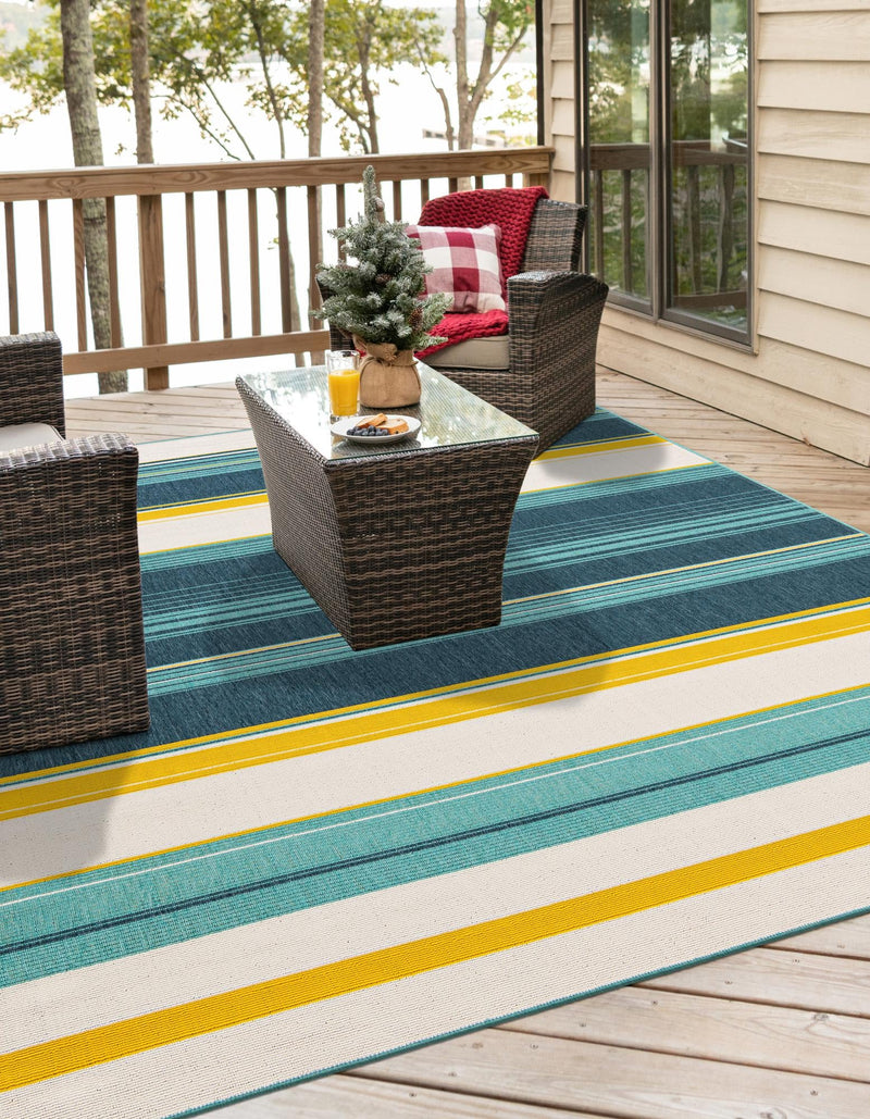Terrace Fringe Collection Area Rug - Veranda Square Multi lifestyle 26