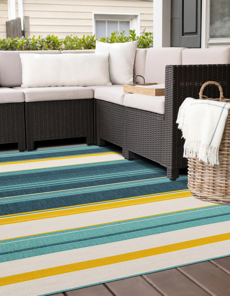 Terrace Fringe Collection Area Rug - Veranda Square Multi lifestyle 32