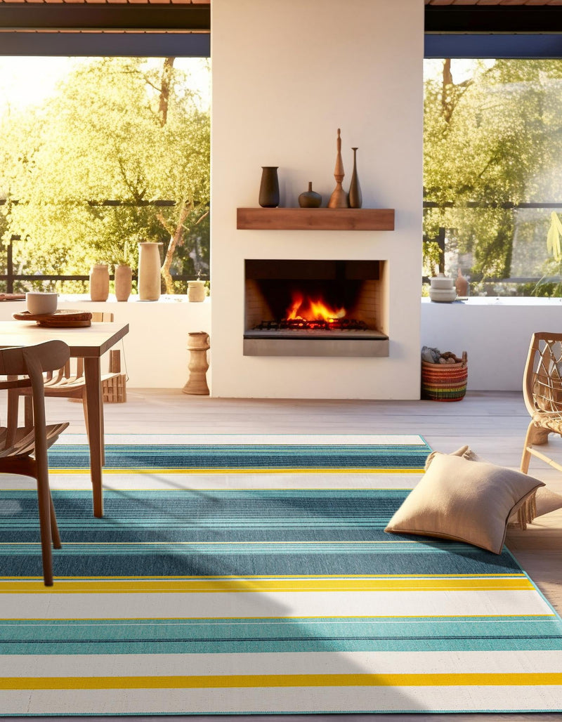 Terrace Fringe Collection Area Rug - Veranda Square Multi lifestyle 35