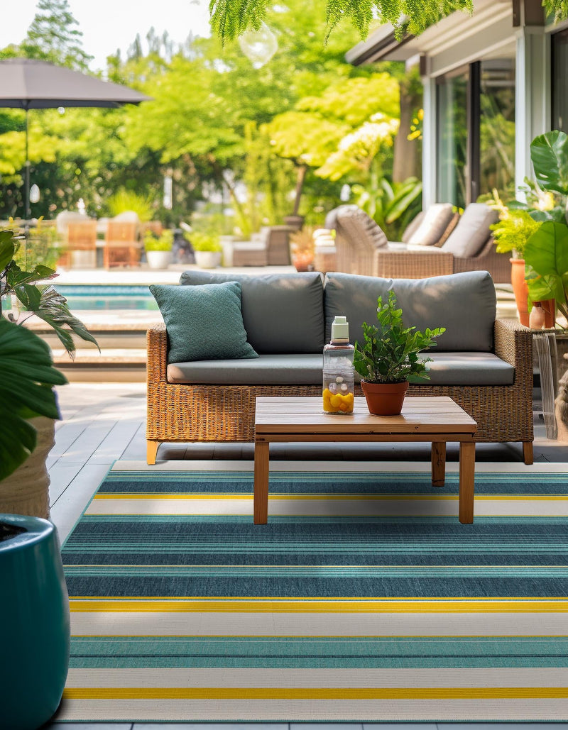Terrace Fringe Collection Area Rug - Veranda Square Multi lifestyle 41