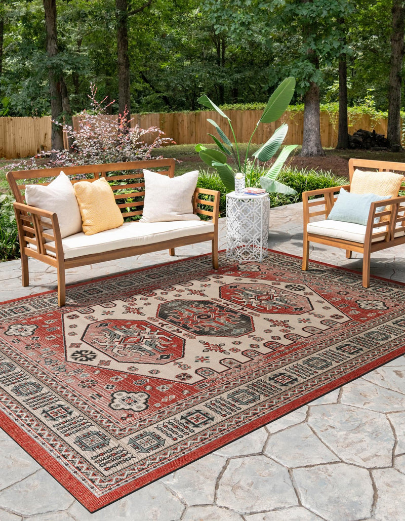 Patio Heritage Collection Area Rug - Veranda Rectangle Multi lifestyle 7