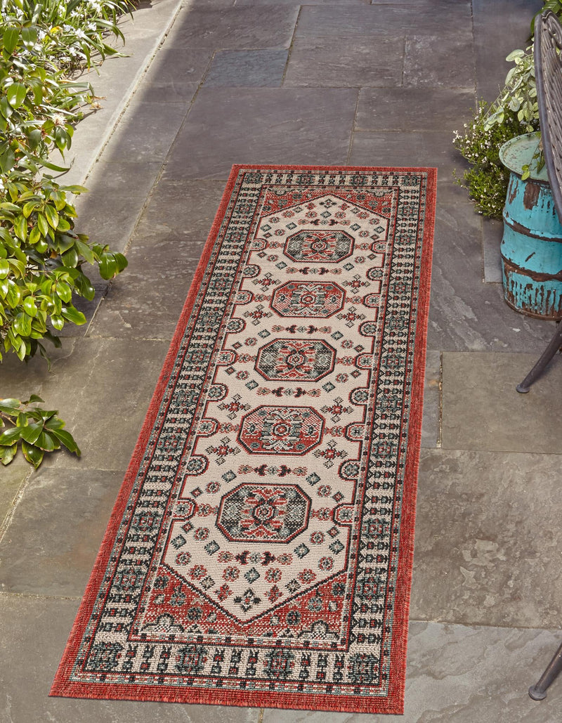 Patio Heritage Collection Area Rug - Veranda Runner Multi lifestyle 24