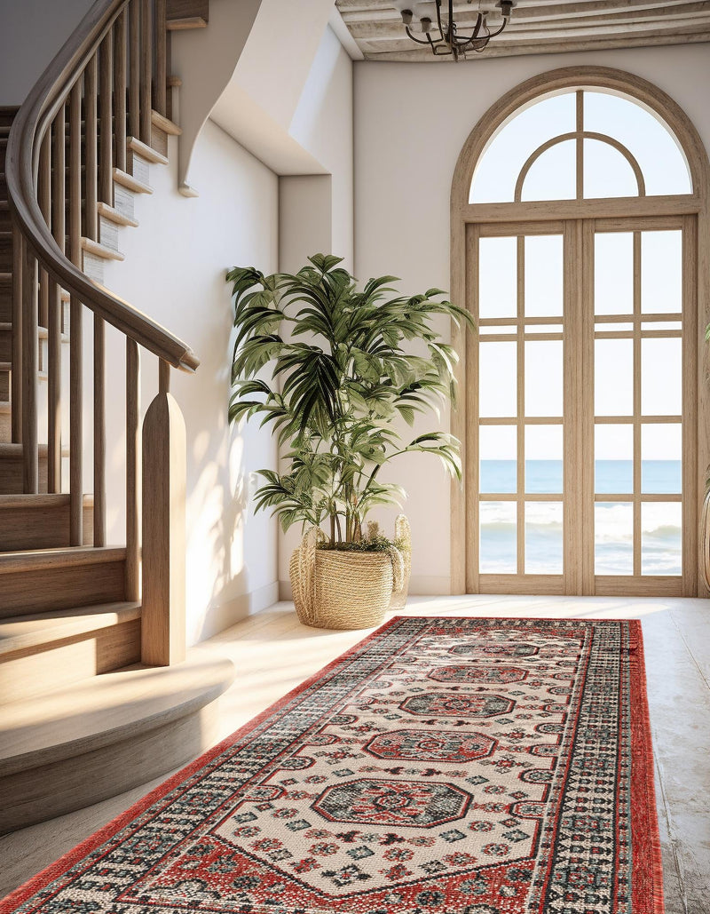 Patio Heritage Collection Area Rug - Veranda Runner Multi lifestyle 33