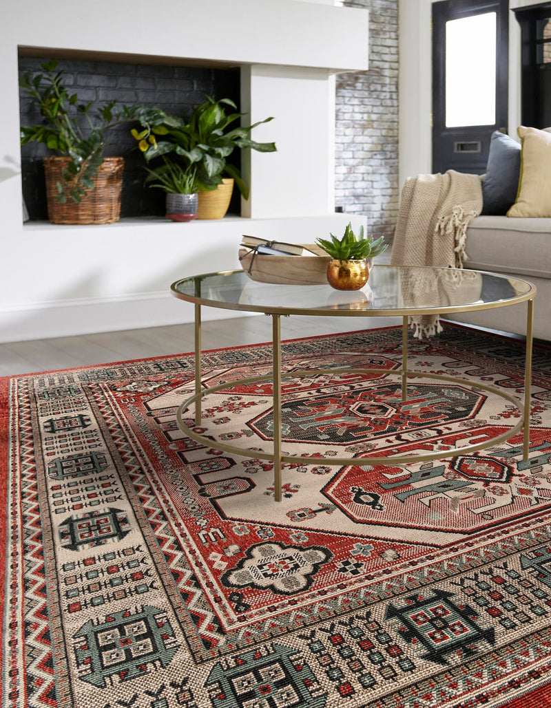 Patio Heritage Collection Area Rug - Veranda Square Multi lifestyle 17