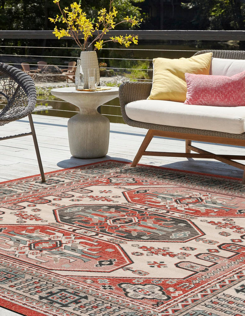 Patio Heritage Collection Area Rug - Veranda Square Multi lifestyle 20