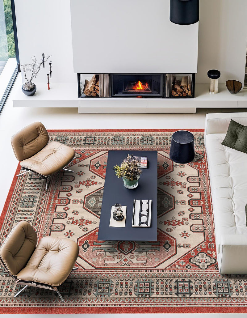 Patio Heritage Collection Area Rug - Veranda Square Multi lifestyle 23