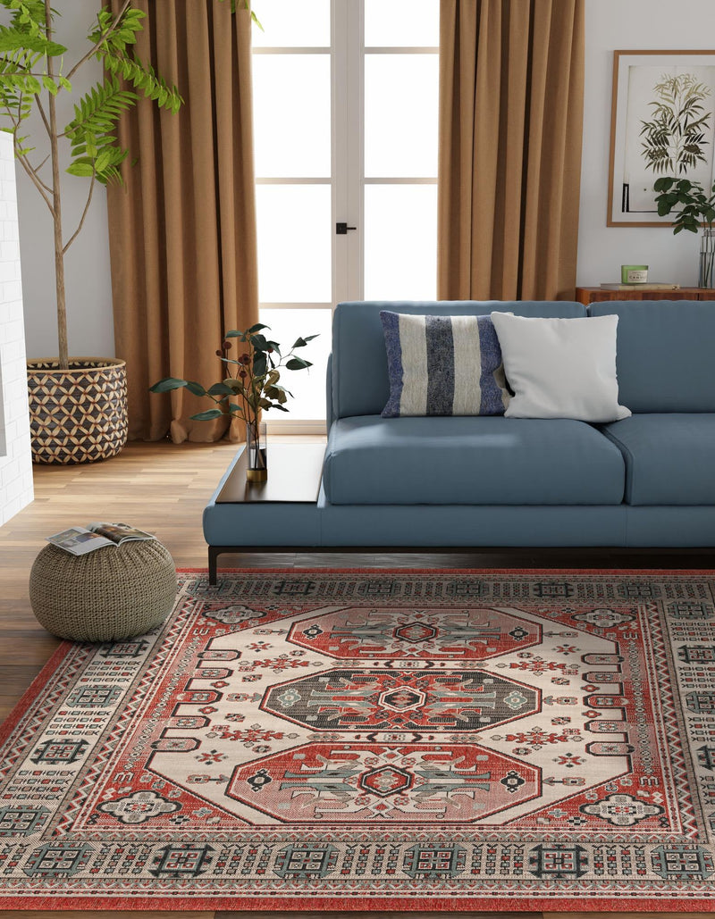 Patio Heritage Collection Area Rug - Veranda Square Multi lifestyle 29