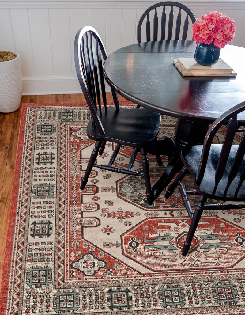 Patio Heritage Collection Area Rug - Veranda Square Multi lifestyle 41