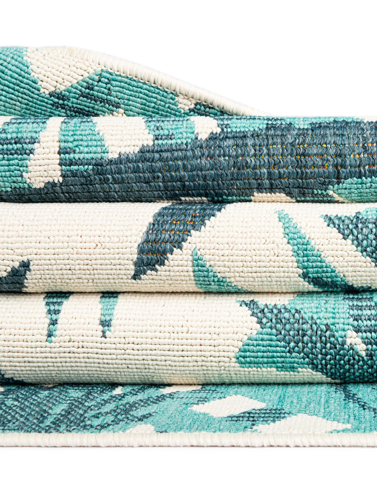 Seaside Blooms Collection Area Rug - Provence Runner Teal blue lifestyle 53