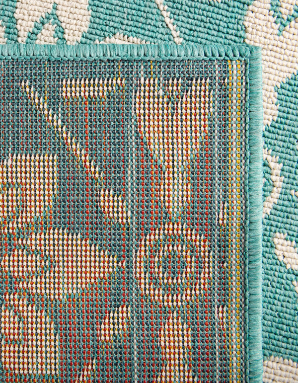 Seaside Lattice Collection Area Rug - Whitby Runner Teal lifestyle 227