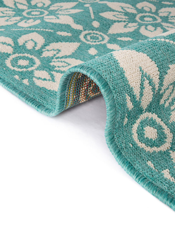Seaside Lattice Collection Area Rug - Whitby Runner Teal lifestyle 237