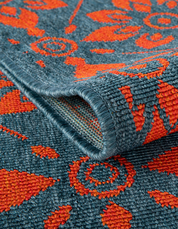Seaside Lattice Collection Area Rug - Whitby Runner Blue and Red lifestyle 208