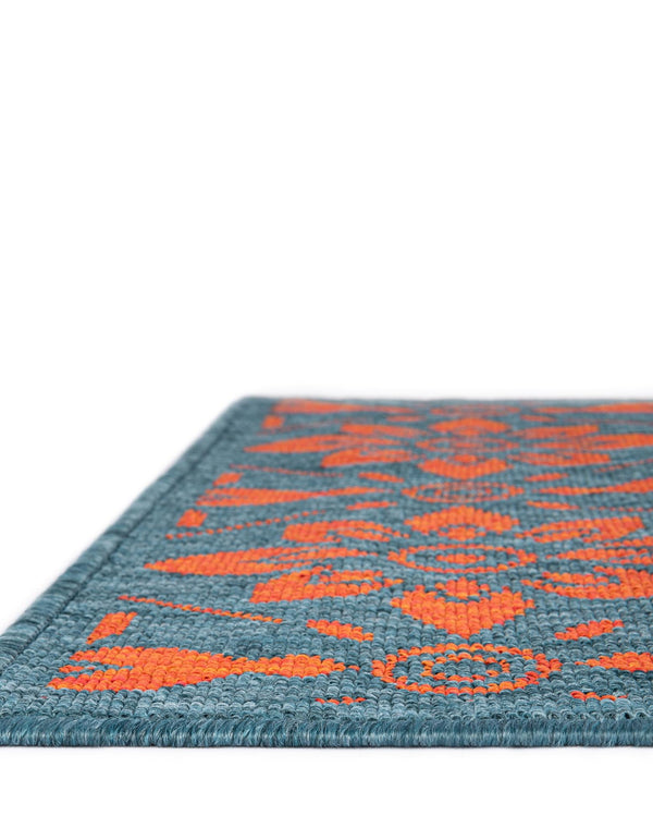 Seaside Lattice Collection Area Rug - Whitby Runner Blue and Red lifestyle 214