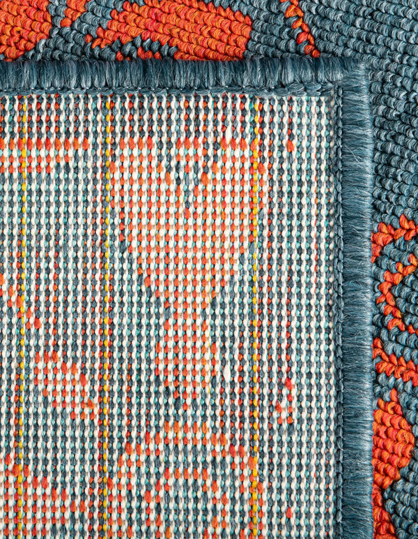 Seaside Lattice Collection Area Rug - Whitby Runner Blue and Red lifestyle 229