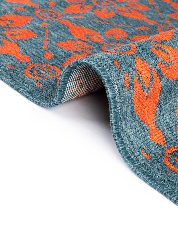 Seaside Lattice Collection Area Rug - Whitby Runner Blue and Red lifestyle 238