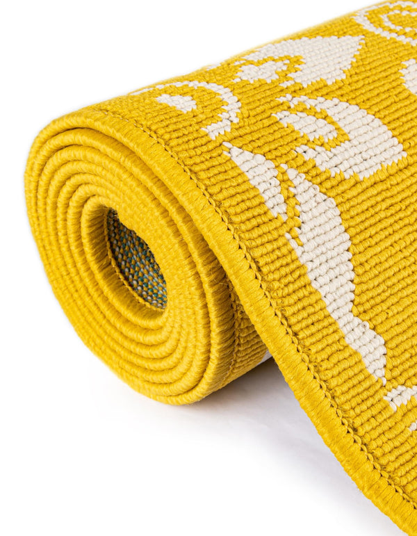 Seaside Lattice Collection Area Rug - Whitby Runner Yellow lifestyle 249