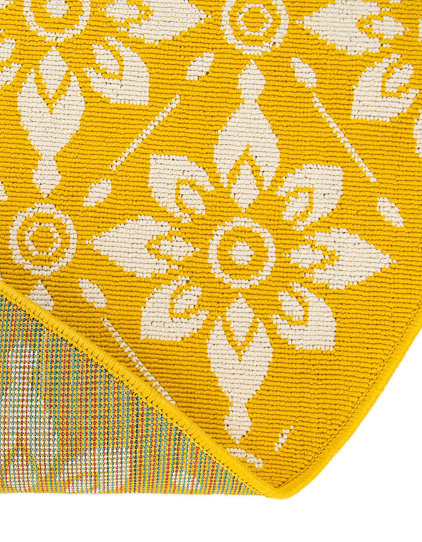 Seaside Lattice Collection Area Rug - Whitby Round Yellow lifestyle 232