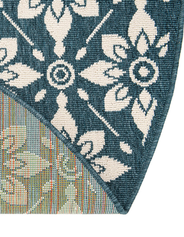 Seaside Lattice Collection Area Rug - Whitby Round Navy Blue lifestyle 234