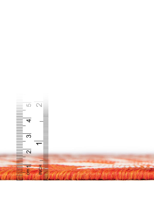 Seaside Lattice Collection Area Rug - Whitby Runner Rust Red lifestyle 206